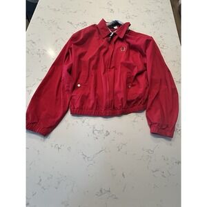 Vintage Tommy Hilfiger Jacket Mens XL Red Full Zip Bomber Harrington Golf Crest‎